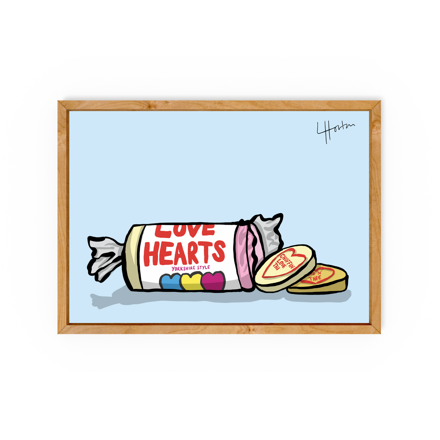 Love Hearts Yorkshire Style - Yorkshire Slang Art Print - Luke Horton