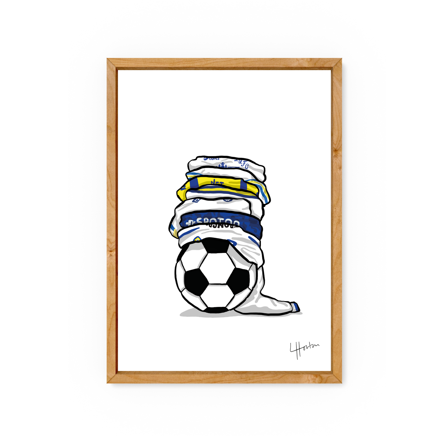 LUFC Shirts - Leeds United FC Art Print - Luke Horton