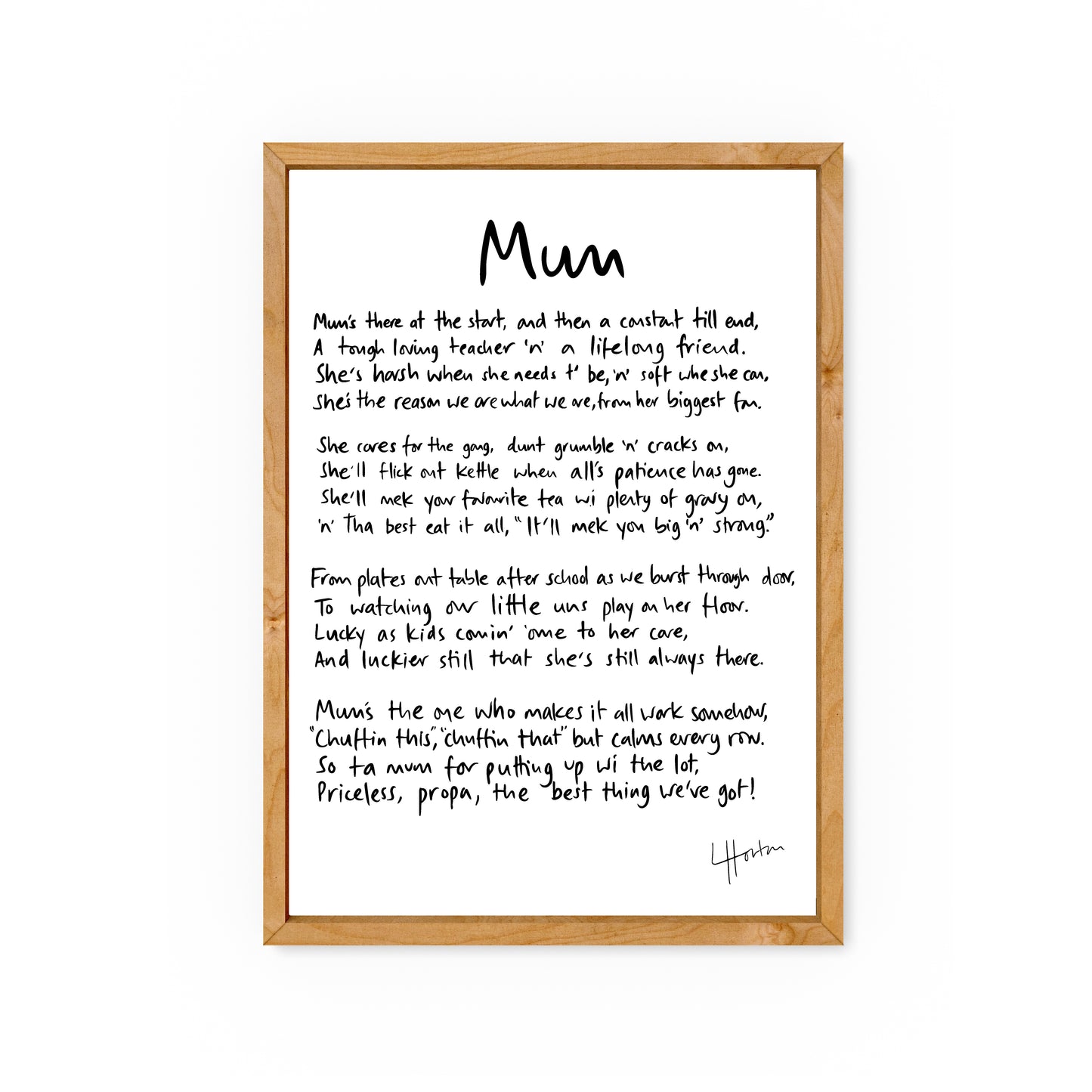 Mum Poem - Art Print - Luke Horton
