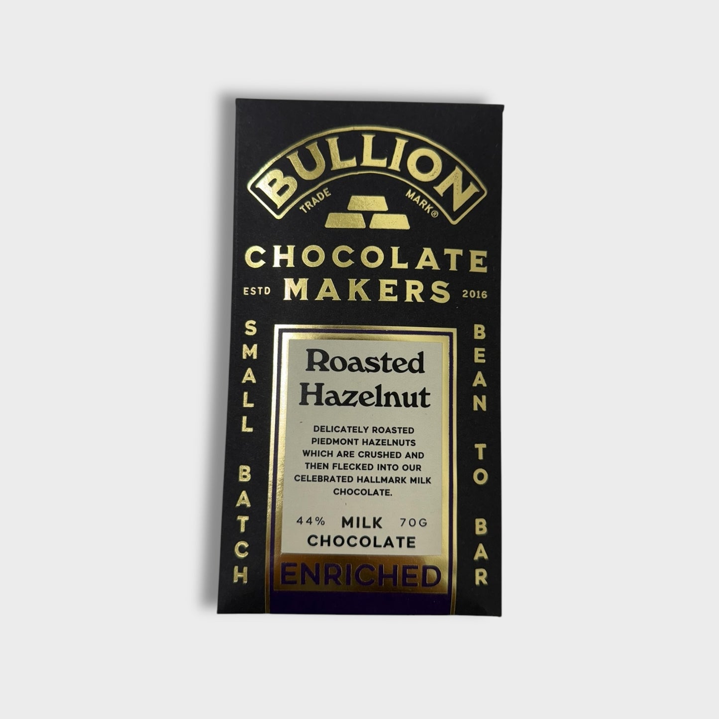 Bullion Chocolate Roasted Hazelnut - Milk Enriched Bar