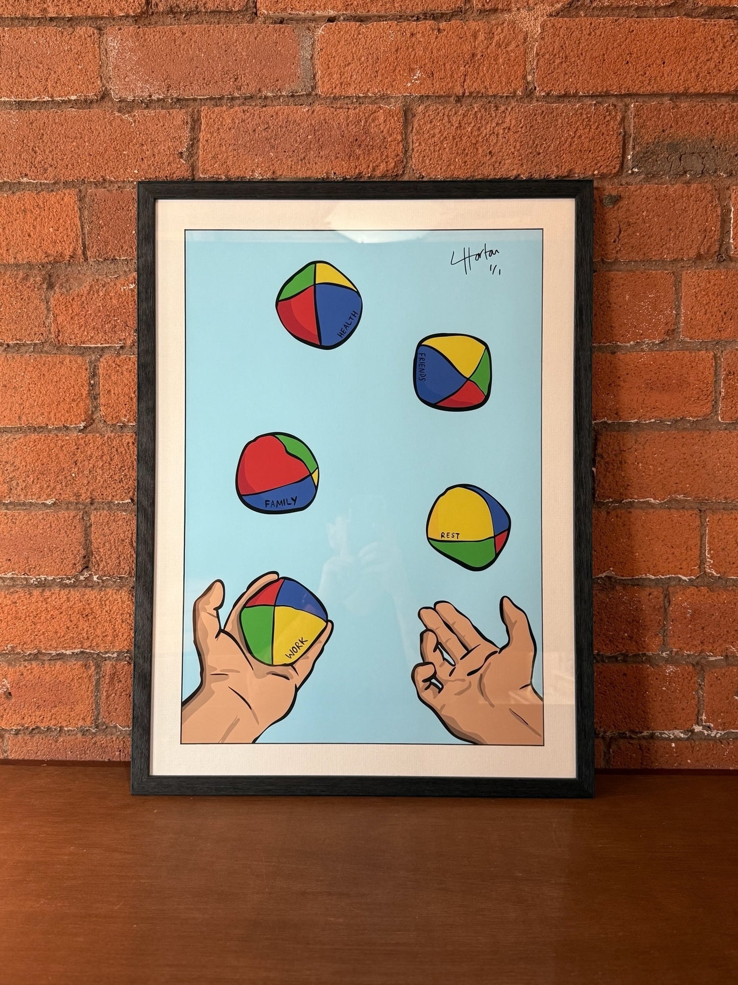 1 of 1 Signed & Framed - Juggling - LukeHorton Art