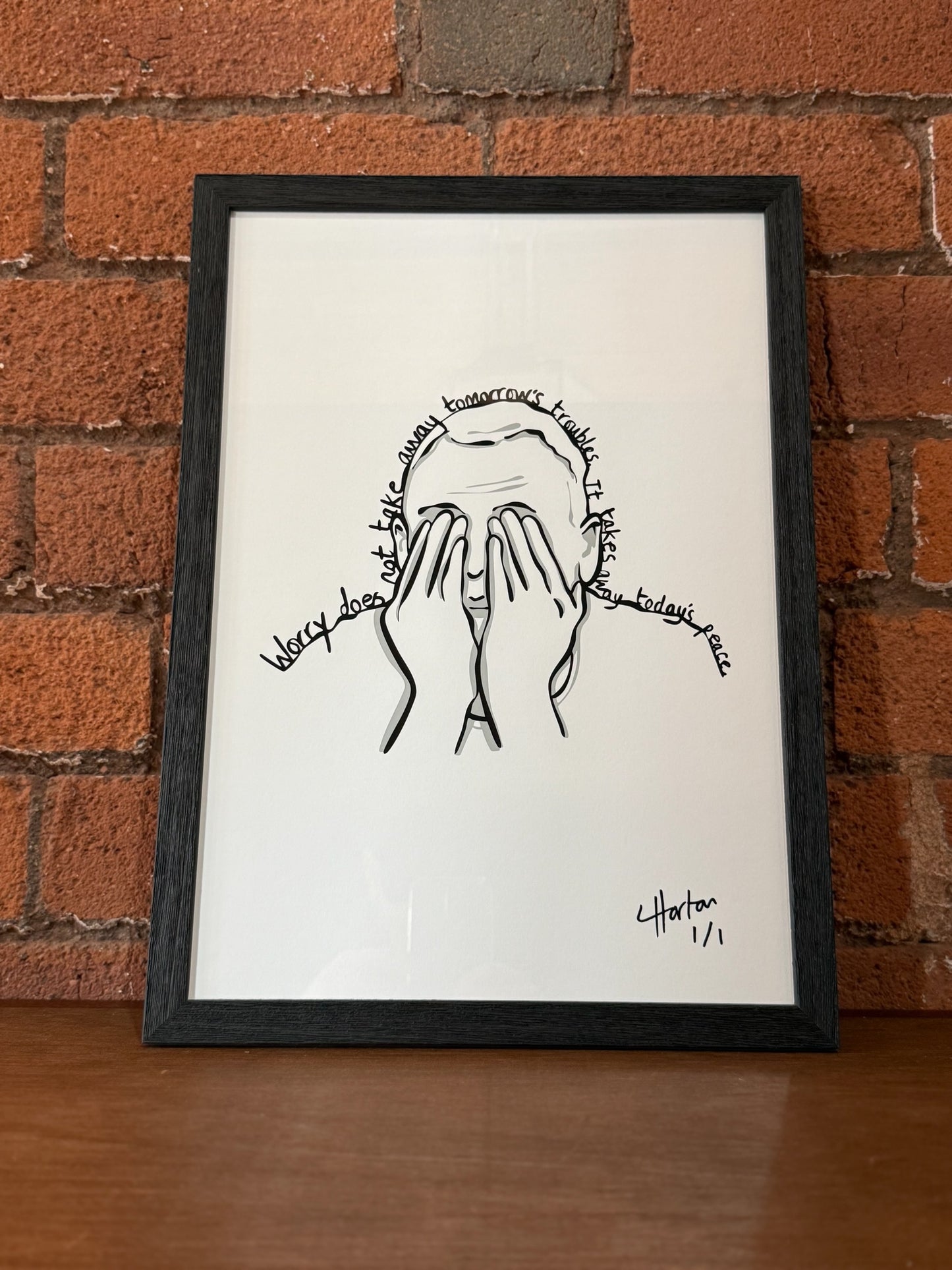 1 of 1 Signed & Framed - Worry, Not - LukeHorton Art