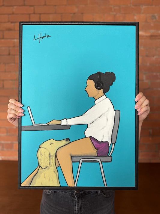 Working From Home - Original Painting - LukeHorton Art
