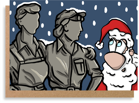 Santa Visits Women of Steel - Christmas Card - LukeHorton Art