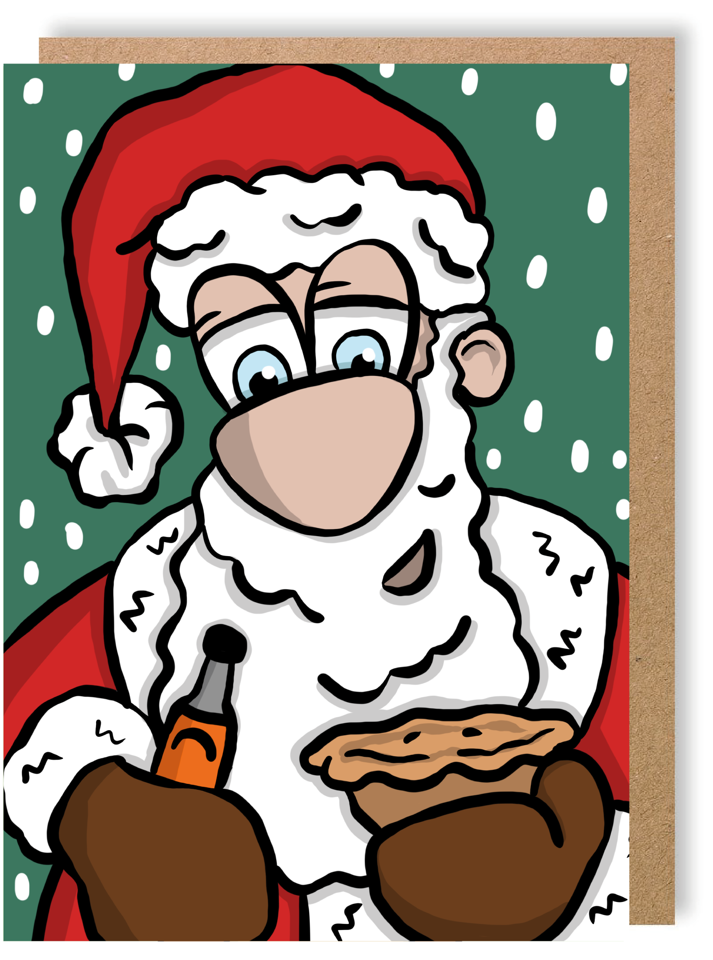 Santa, Pie 'n' Hendos - Christmas Card - LukeHorton Art
