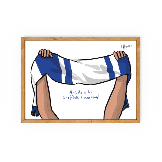 Scarf (Hi Ho) - Sheffield Wednesday Art Print - Luke Horton