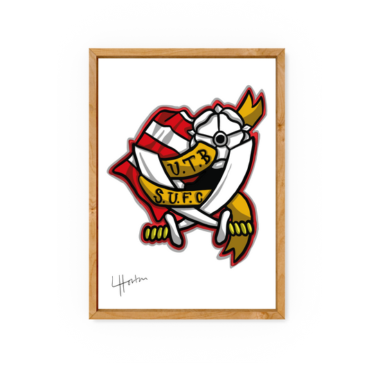 SUFC Tattoo Print - Sheffield United Art Print - Luke Horton