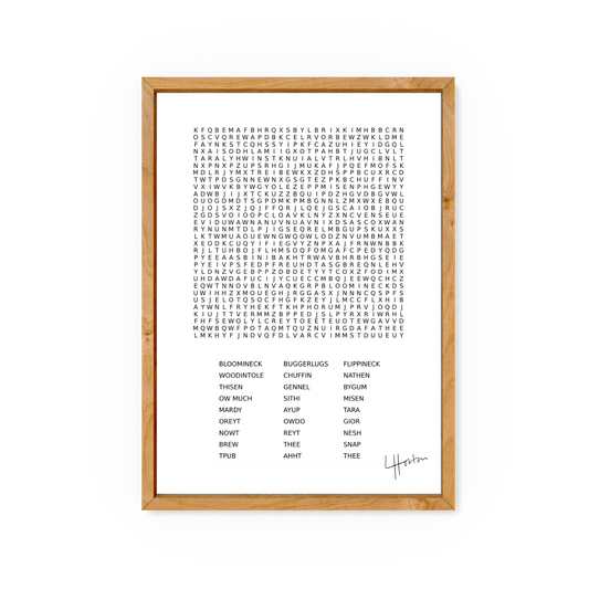 A Yorkshire Wordsearch - Yorkshire Slang Print - Luke Horton