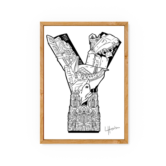 Y is for York - York Art Collage Print - Luke Horton