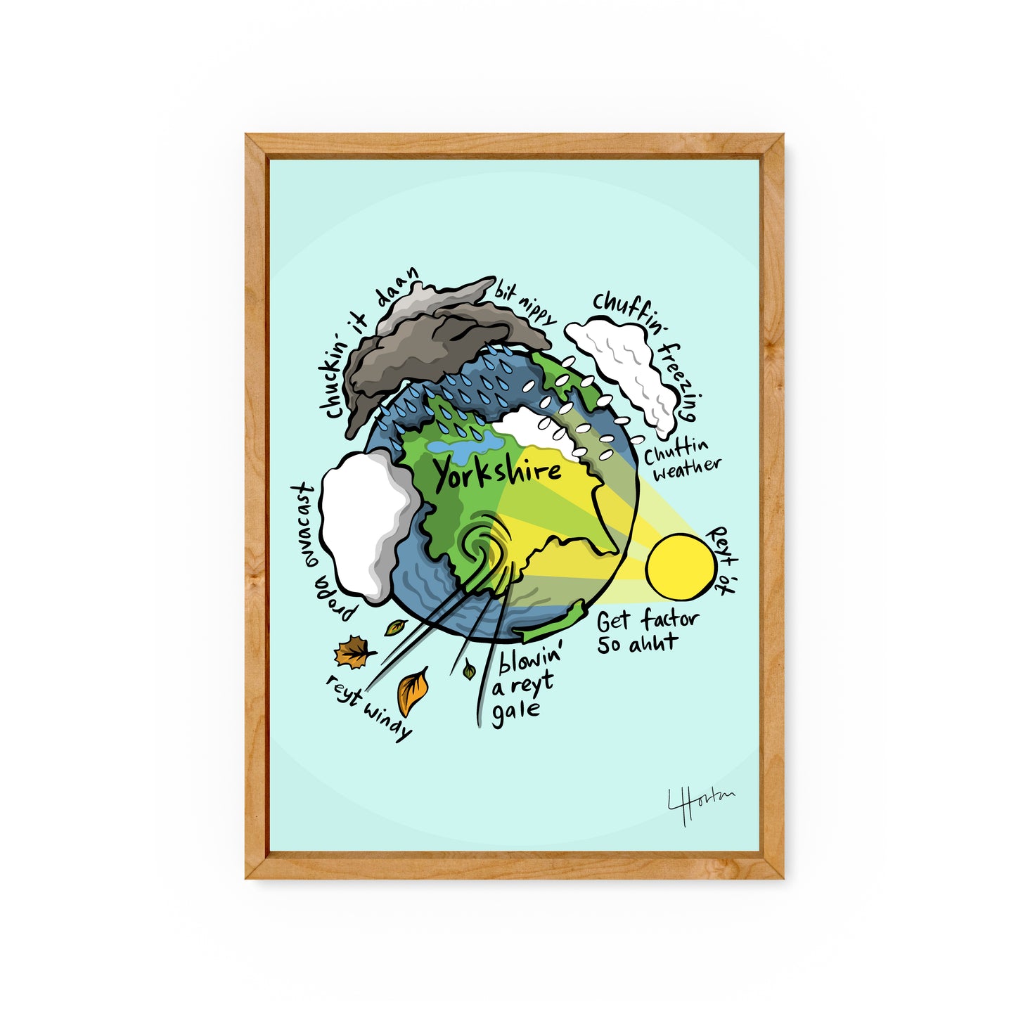 Yorkshire Weather - Yorkshire Slang Art Print - Luke Horton