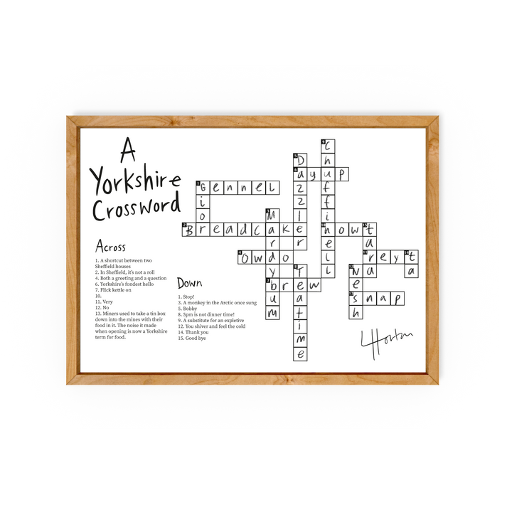 A Yorkshire Crossword Yorkshire Slang Print Luke Horton Luke