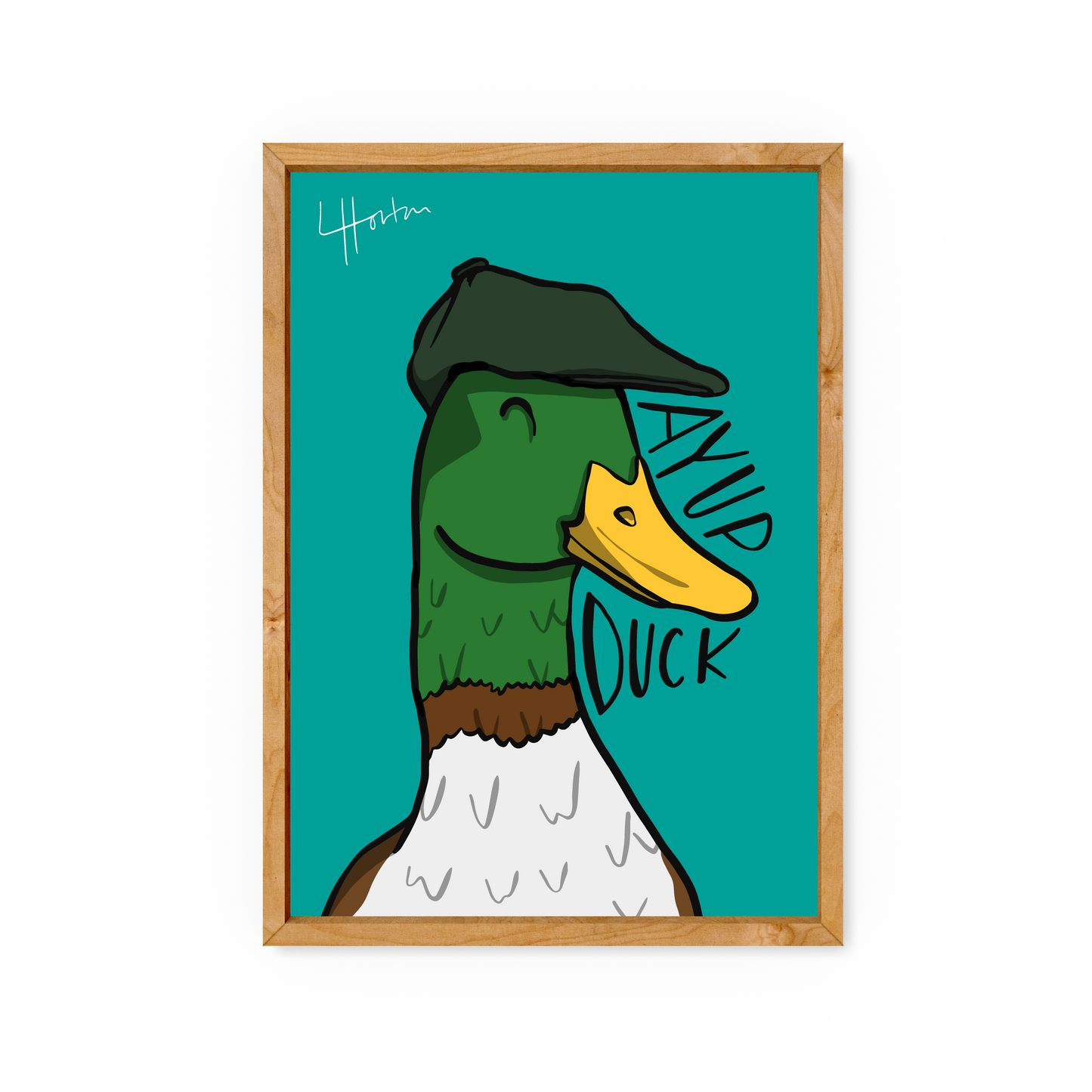 Ayup Duck v.2 - Yorkshire Slang Art Print - Luke Horton