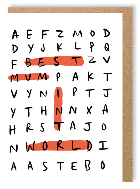 Best Mum Int World - Mother's Day Card - LukeHorton Art