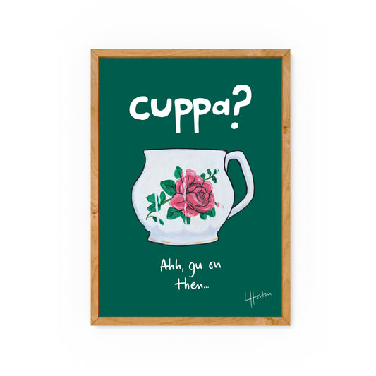Cuppa? Ahh Gu On Then - Yorkshire Slang Art Print - Luke Horton