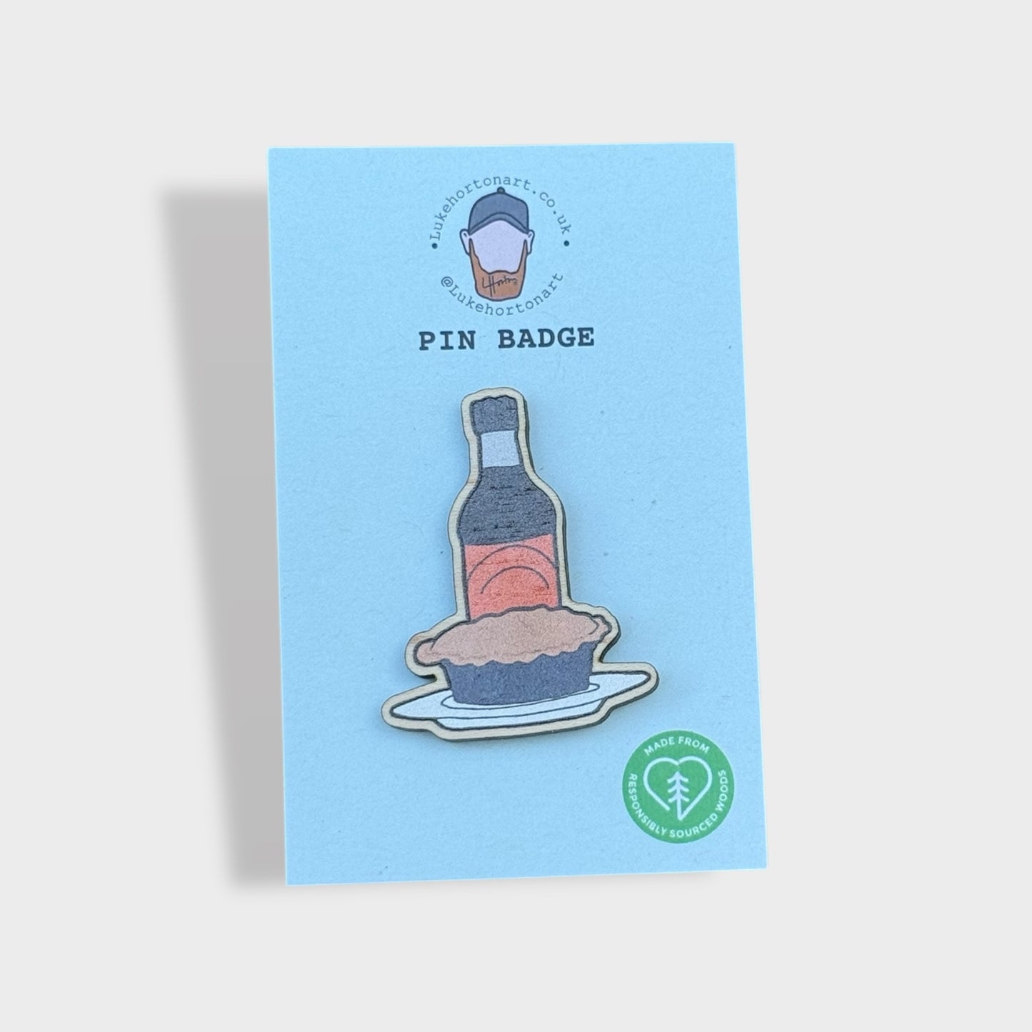 Pie n Hendos - ECO Pin Badge - LukeHorton Art