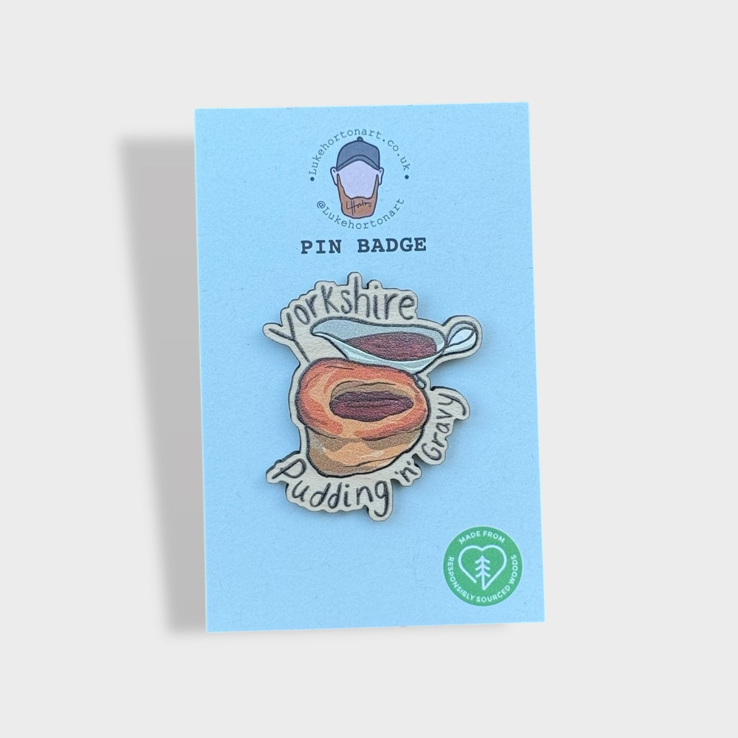 Yorkshire Pudding 'n' Gravy - ECO Pin Badge - LukeHorton Art