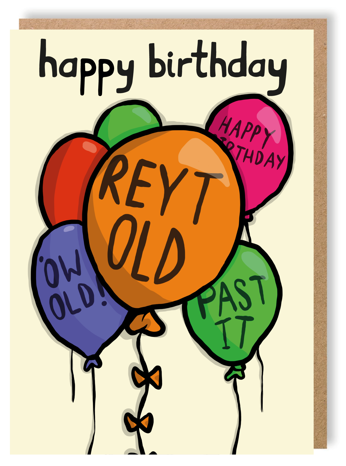 Reyt Old (Balloons) - Greetings Card - LukeHorton Art