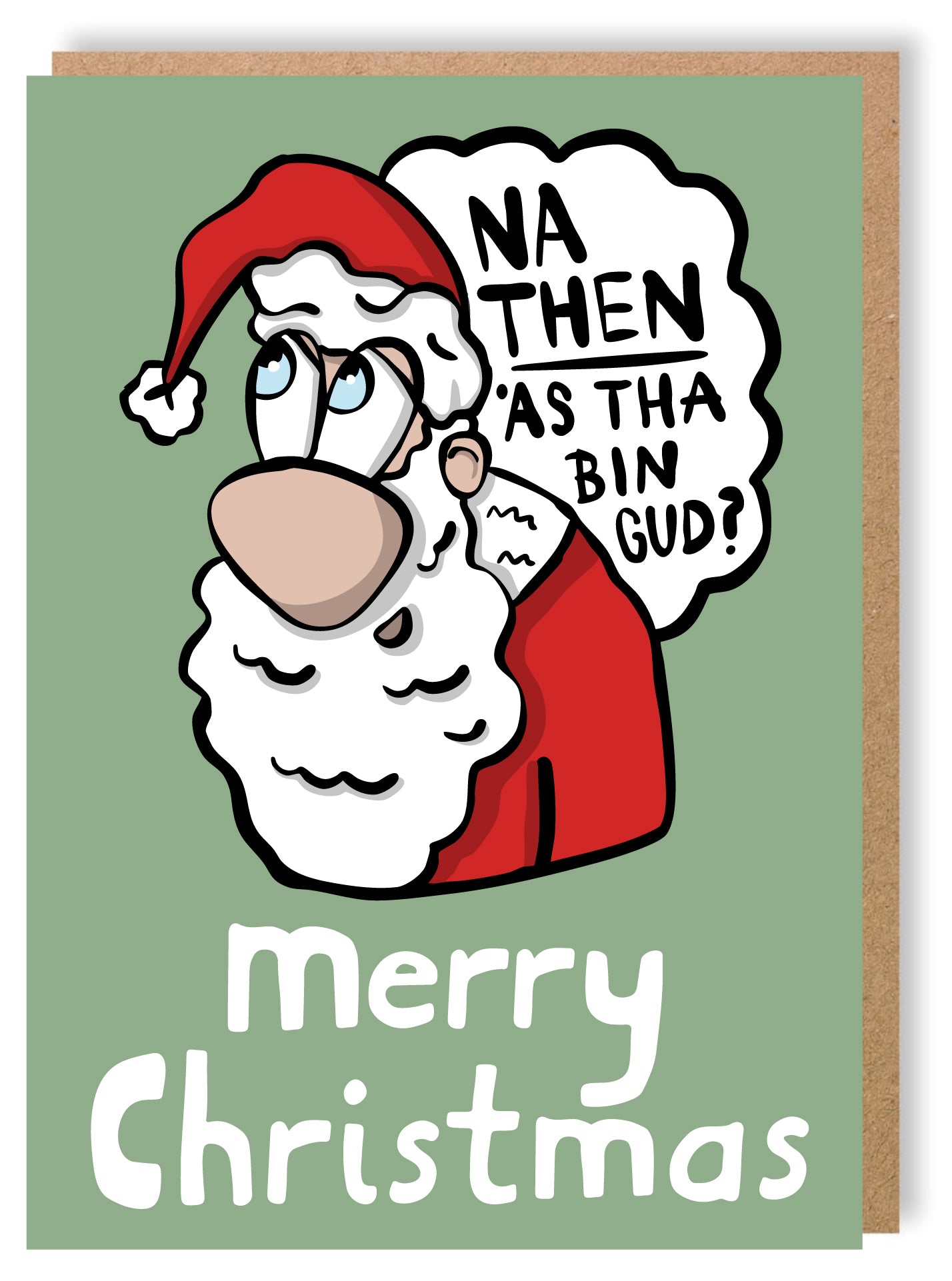 Santa - As tha bin gud? - Greetings Card - LukeHorton Art