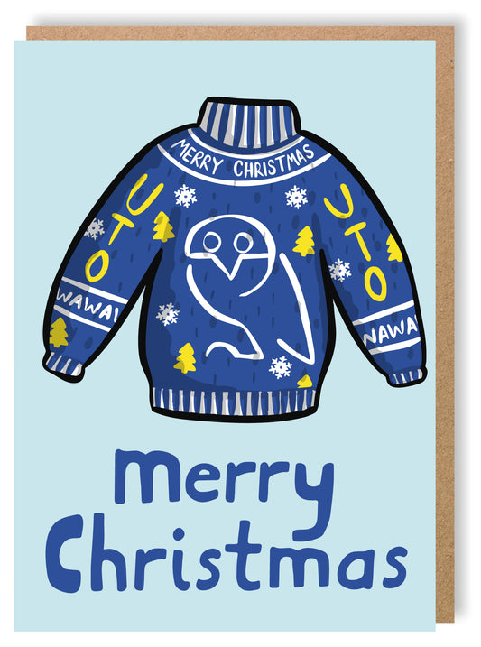 SWFC Christmas Jumper - Greetings Card - LukeHorton Art
