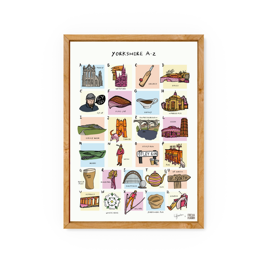 Yorkshire A-Z + FREE Tote - Art Print & Tote Bag - Luke Horton x Freya Niamh