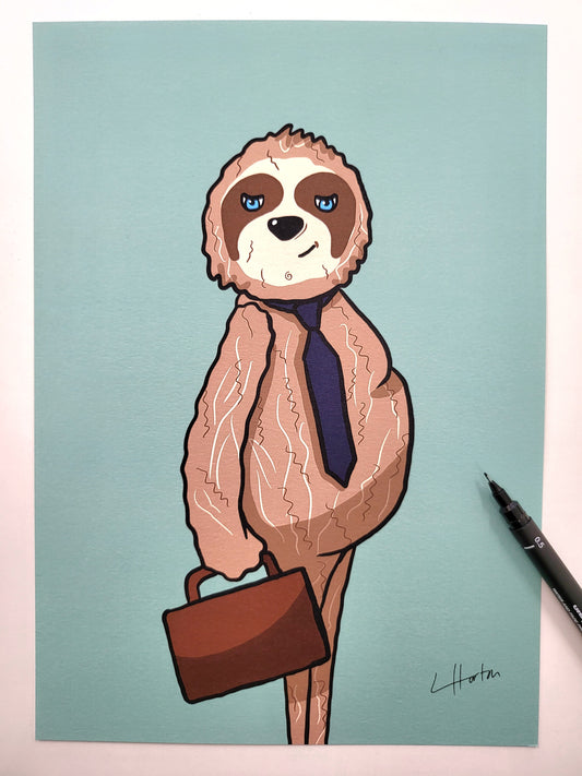 SIGNED LIMITED EDITION - Sloth - Animal Art Print - Luke Horton