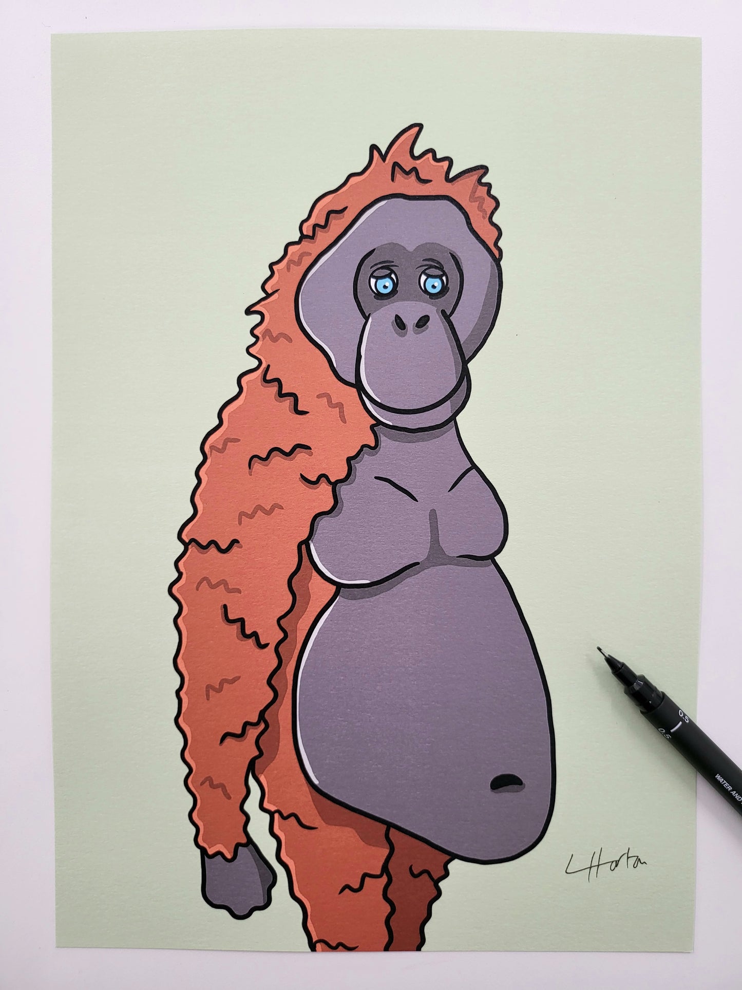 SIGNED LIMITED EDITION - Orangutan - Animal Art Print - Luke Horton