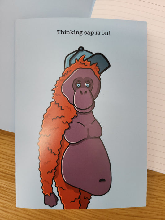 Thinking Cap Notebook - Orangutan Art - Luke Horton
