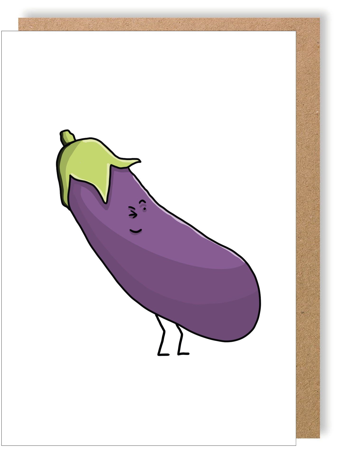 Aubergine Emoji  - Aubergine - Greetings Card - LukeHorton Art
