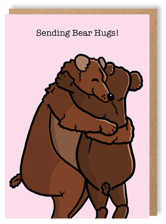 Bear Hugs - Bear - Greetings Card - LukeHorton Art