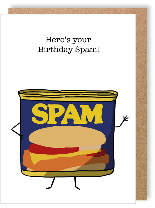 Birthday Spam - Spam - Greetings Card - LukeHorton Art
