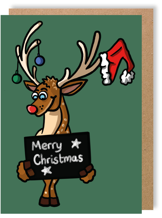 Christmas Rudolph - Greetings Card - LukeHorton Art
