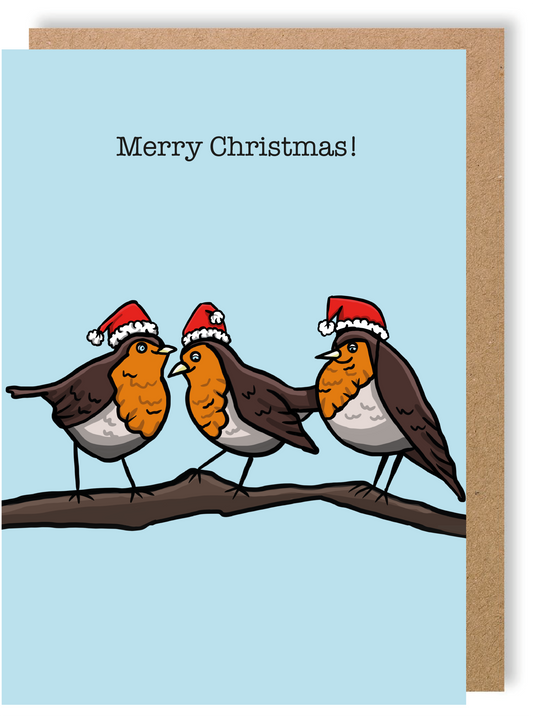 Christmas Robins - Greetings Card - LukeHorton Art