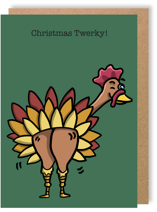 Christmas Twerky Turkey - Greetings Card - LukeHorton Art