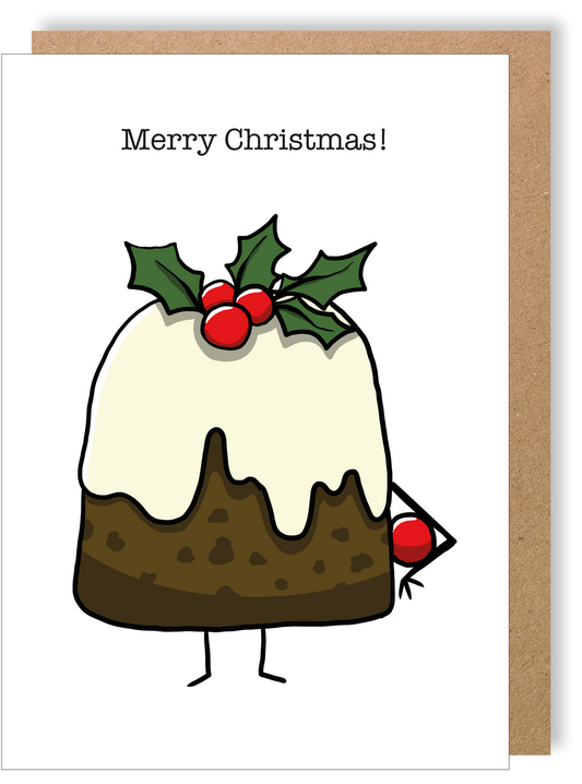 Christmas Pudding - Greetings Card - LukeHorton Art