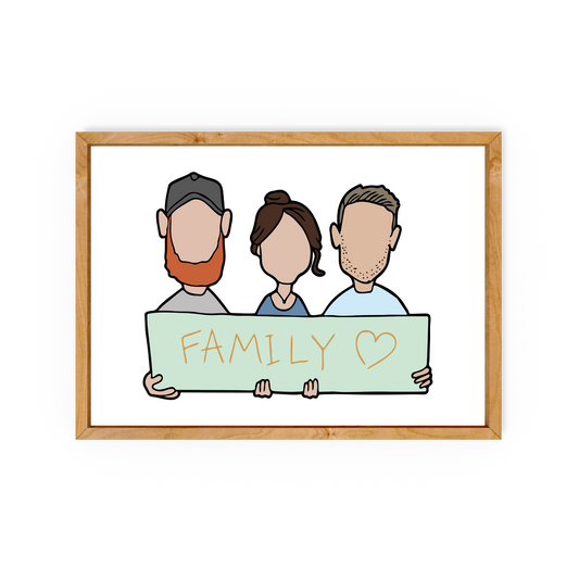 Personalised Cartoon Family Banner - Luke Horton