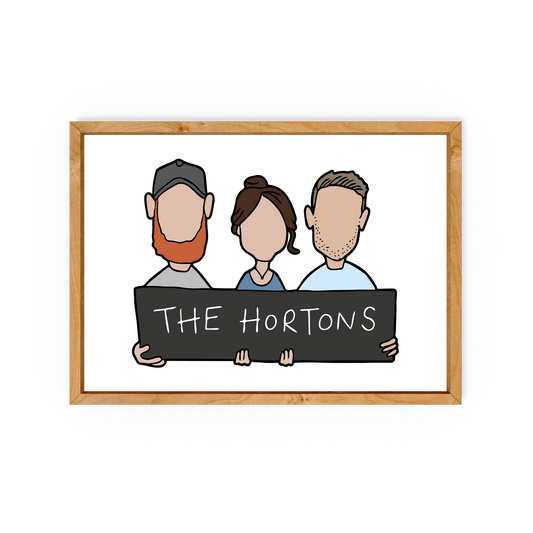 Personalised Cartoon Family Banner - Luke Horton