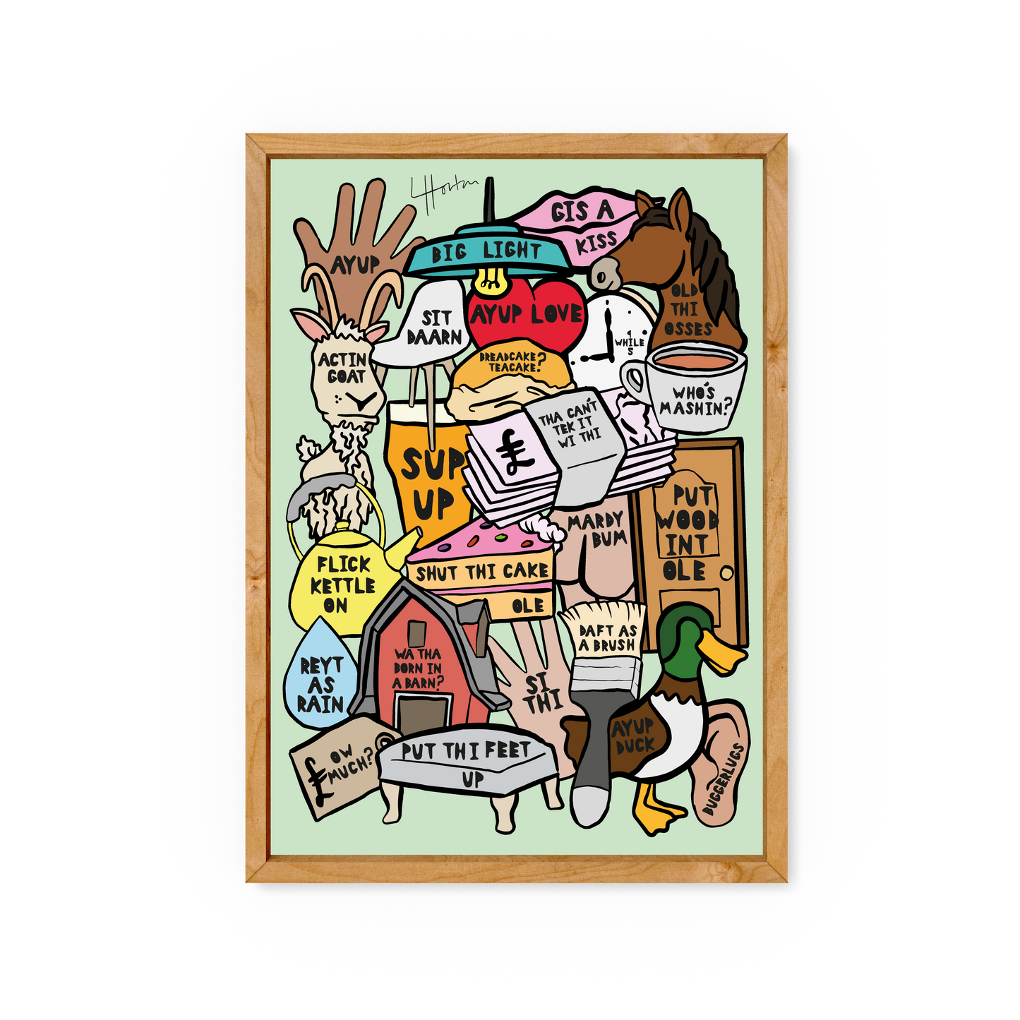 Yorkshire Slang Collage V.2 - Yorkshire Slang Art Print - Luke Horton