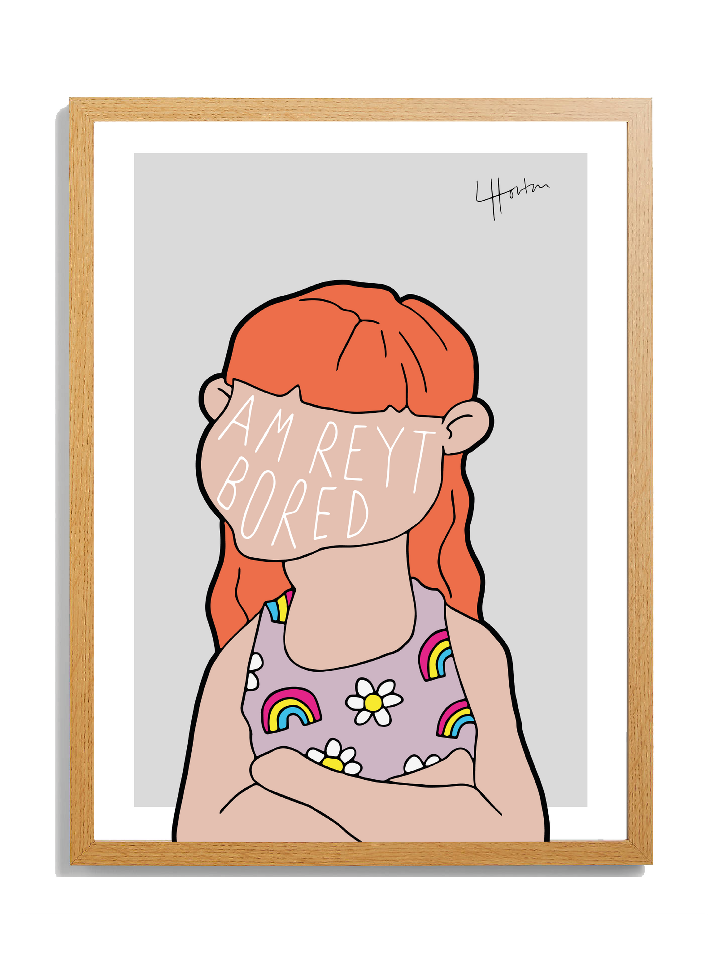 Am Reyt Bored - Yorkshire Slang Art Print - Luke Horton