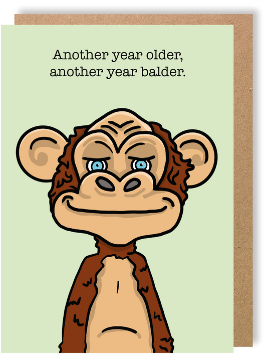 Another Year Balder  - Monkey - Greetings Card - LukeHorton Art