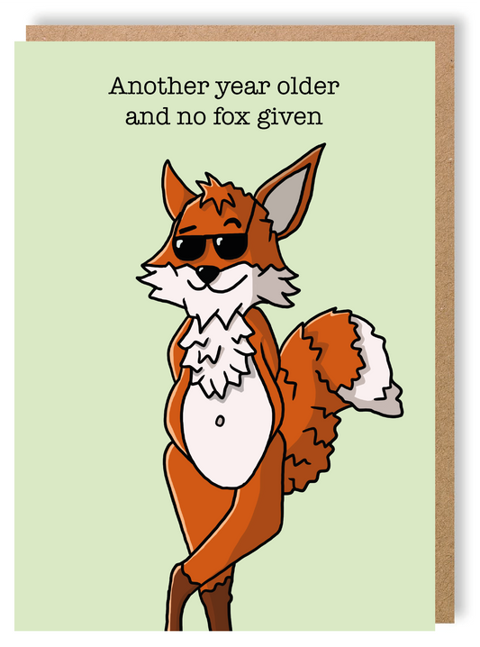 Another Year Older - Fox - Greetings Card - LukeHorton Art