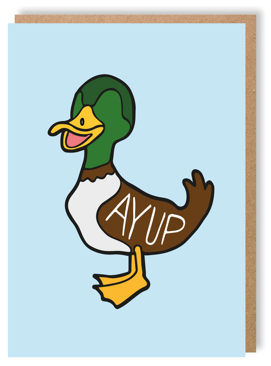 Ayup Duck Greetings Card - LukeHorton Art