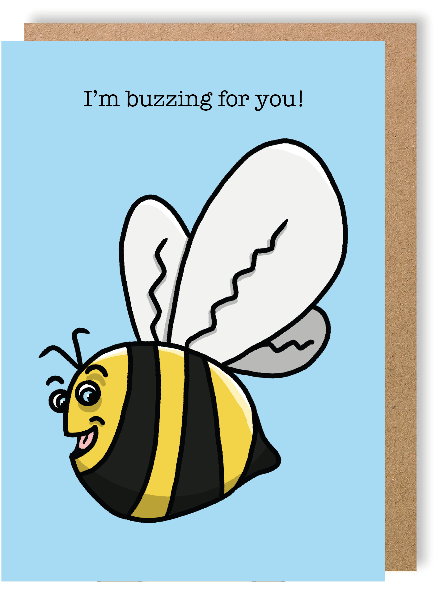 I'm Buzzing For You  - Bee - Greetings Card - LukeHorton Art