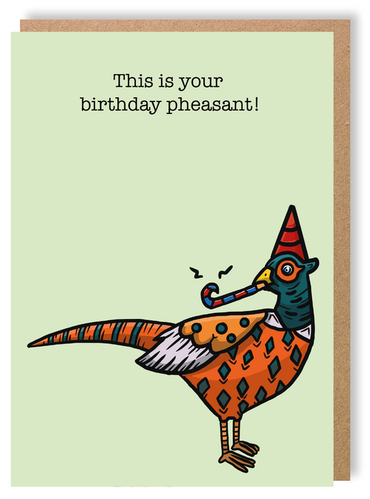 Birthday Pheasant - Pheasant - Greetings Card - LukeHorton Art
