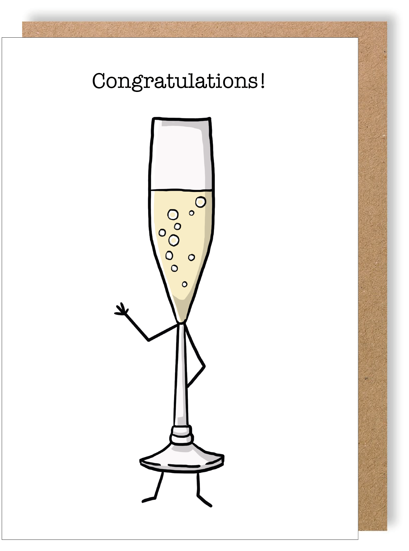 Congratulations - Champagne - Greetings Card - LukeHorton Art