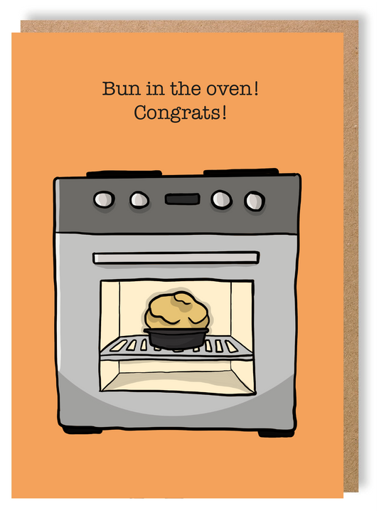 Bun In The Oven - Pregnant - Greetings Card - LukeHorton Art