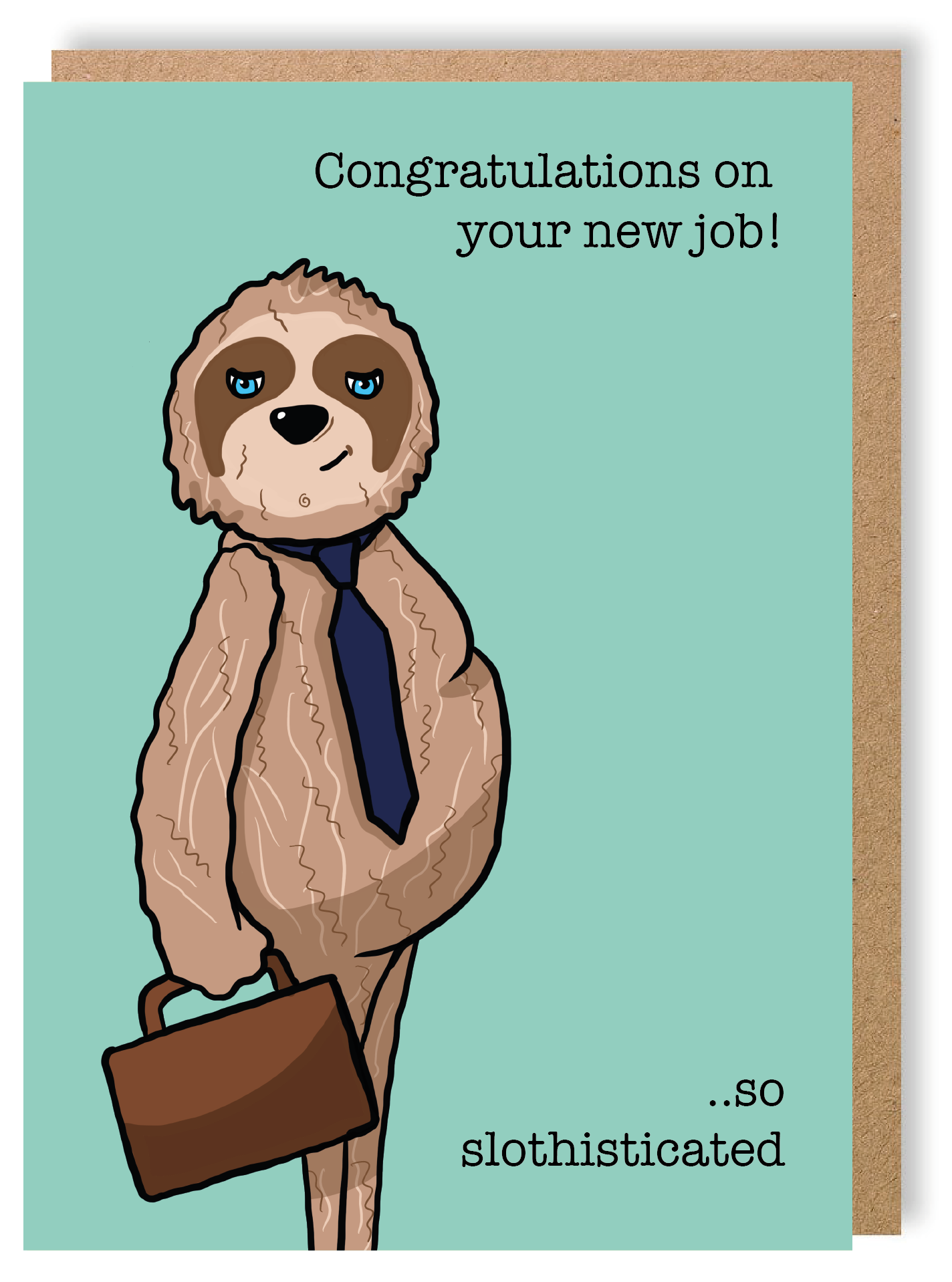 New Job - Sloth - Greetings Card - LukeHorton Art