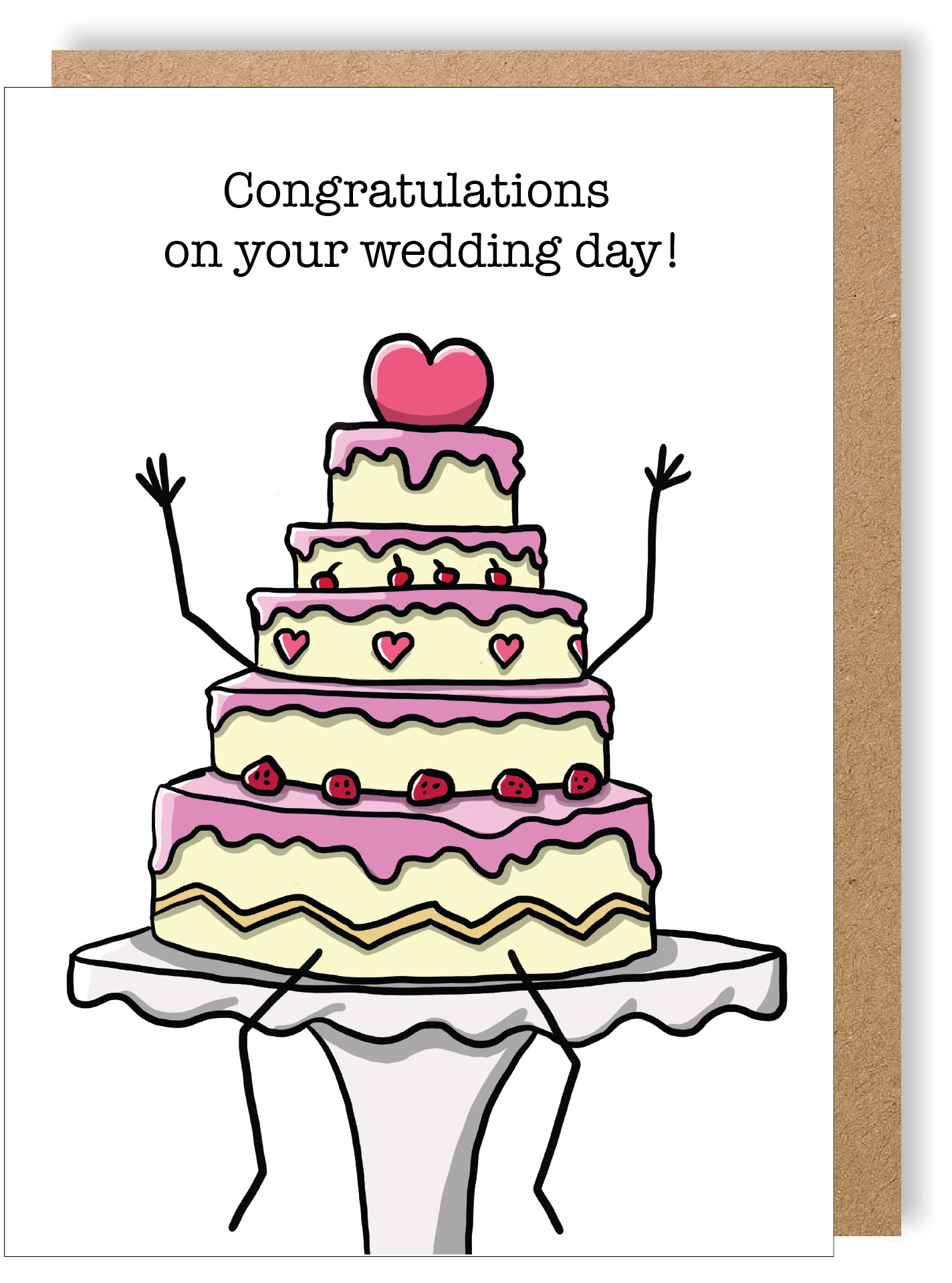 Congratulations - Wedding Cake - Greetings Card - LukeHorton Art