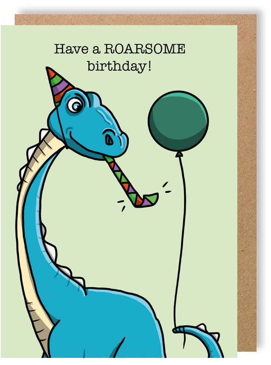 Have A Roarsome Birthday! - Dinosaur - Greetings Card - LukeHorton Art