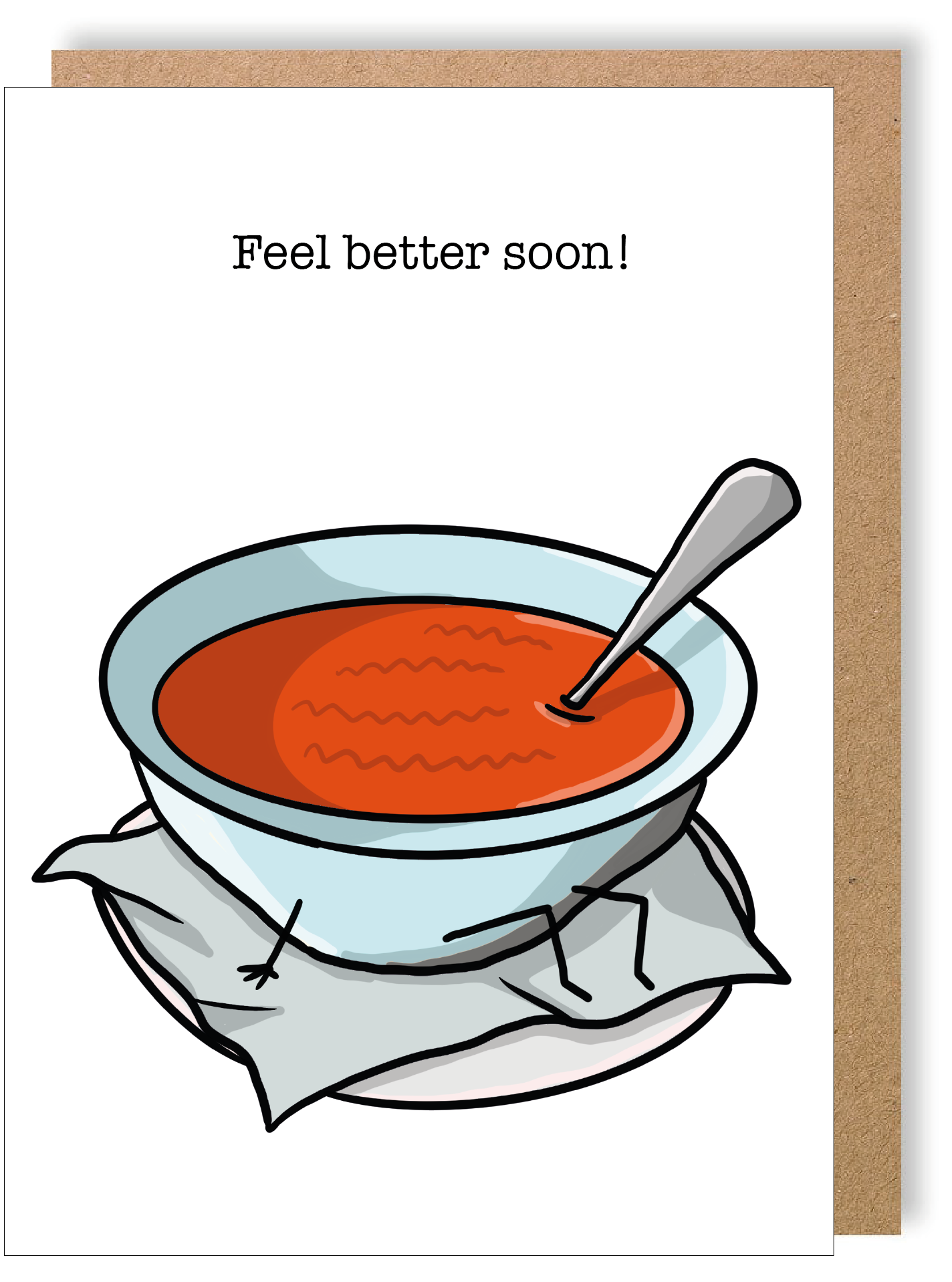 Feel Better Soon - Soup - Greetings Card - LukeHorton Art
