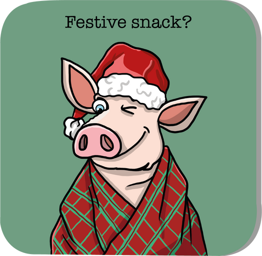 Festive Snack? Christmas Coaster - Animal - Luke Horton